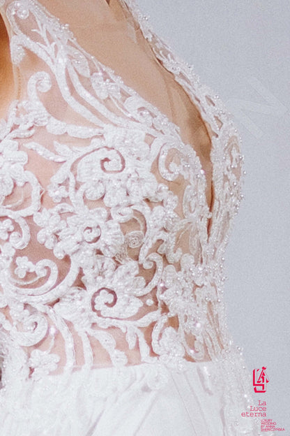 Roise Full back A-line Straps Wedding Dress 5