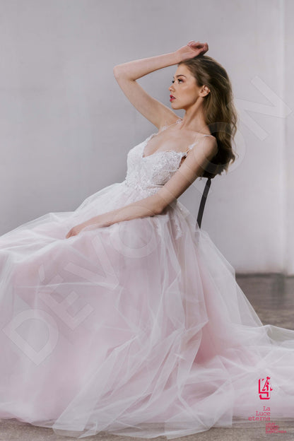 Tesela Open back A-line Straps Wedding Dress 3