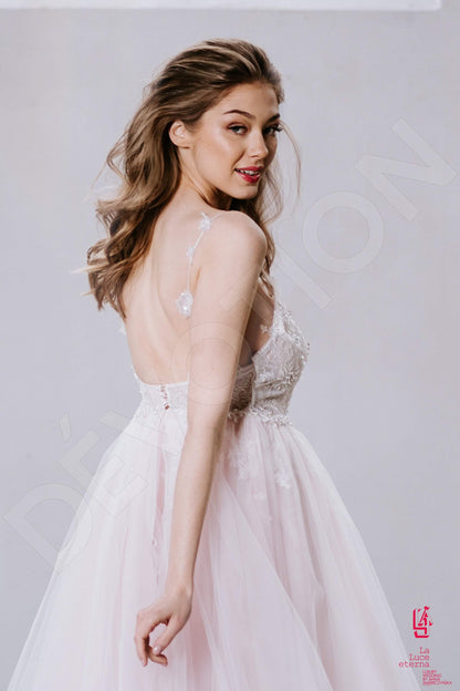 Tesela Open back A-line Straps Wedding Dress 4