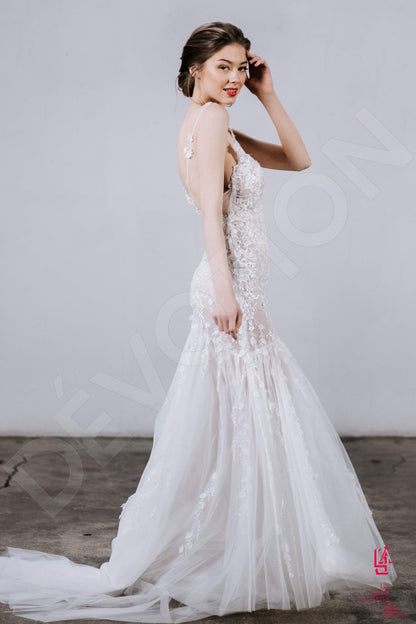 Zenova Open back Trumpet/Mermaid Straps Wedding Dress Back