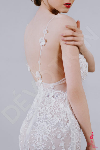 Zenova Open back Trumpet/Mermaid Straps Wedding Dress 4