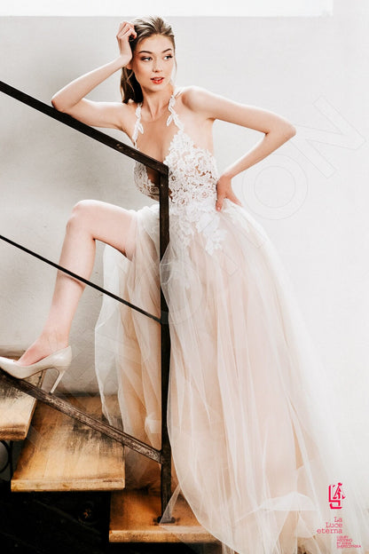 Laren Full back A-line Straps Wedding Dress Front