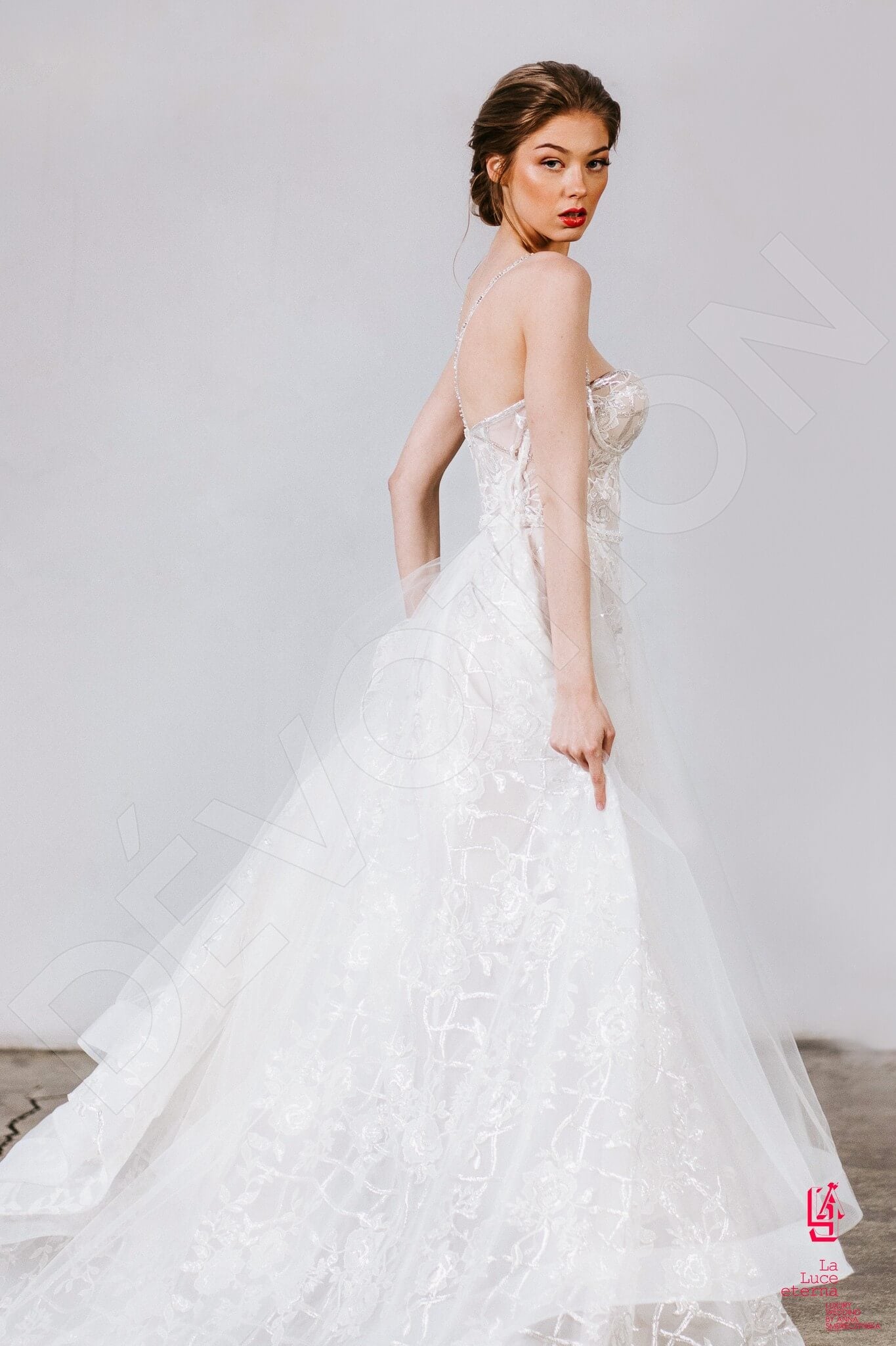 Sapiana Open back A-line Straps Wedding Dress Front