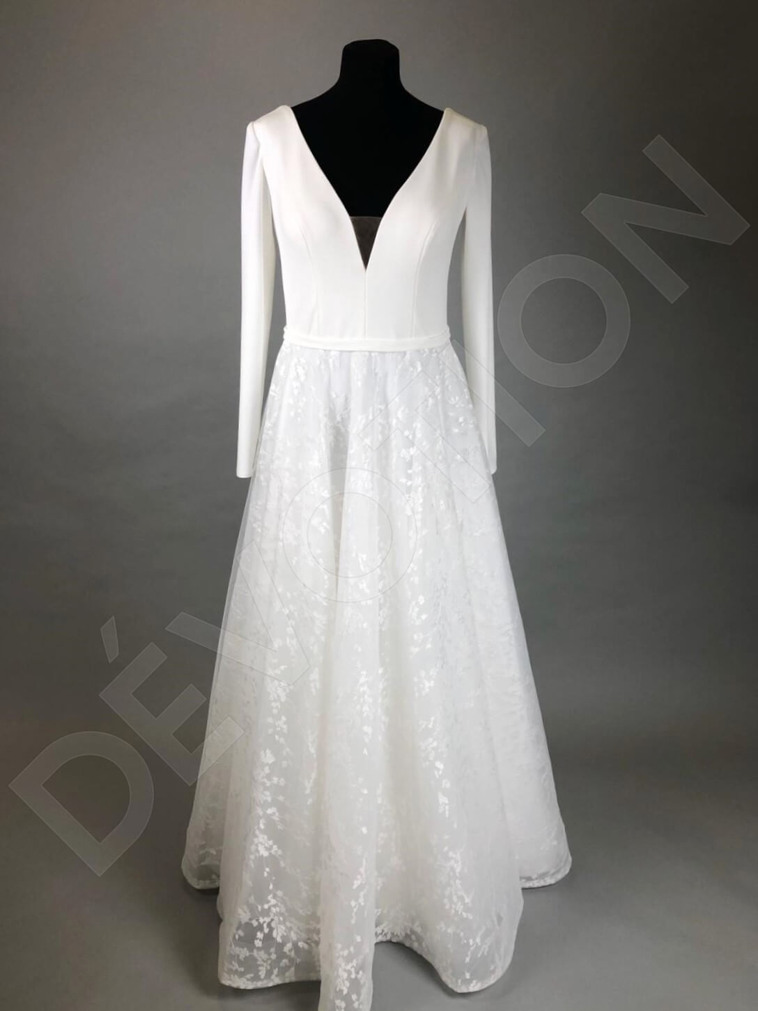 Bonna A-line V-neck Milk Wedding dress