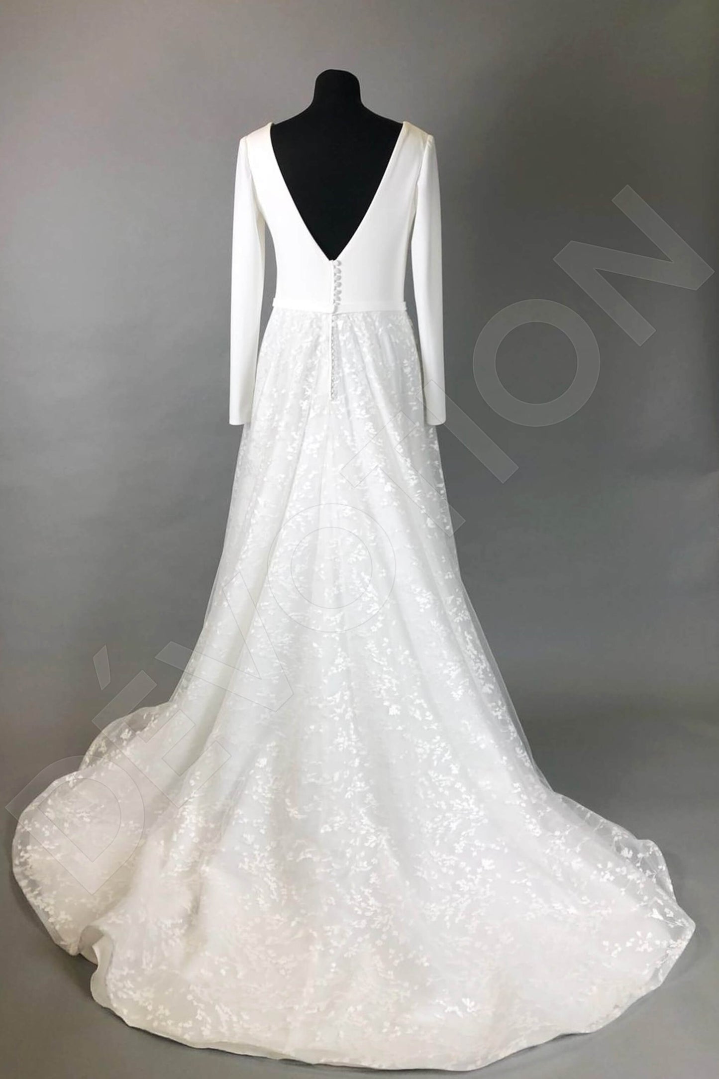 Bonna Open back A-line Long sleeve Wedding Dress 9