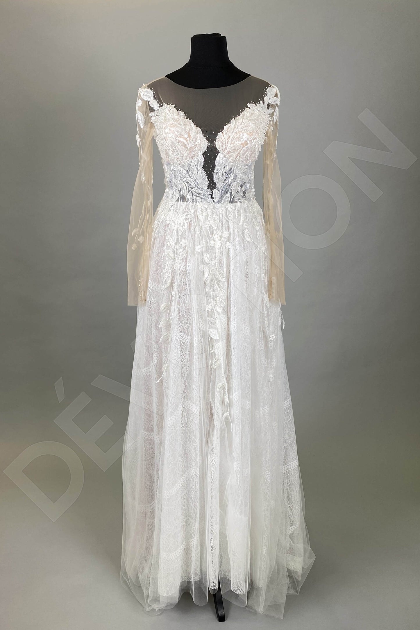 Aegla Full back A-line Long sleeve Wedding Dress 7