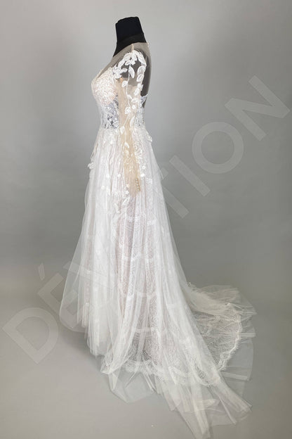 Aegla Full back A-line Long sleeve Wedding Dress 8
