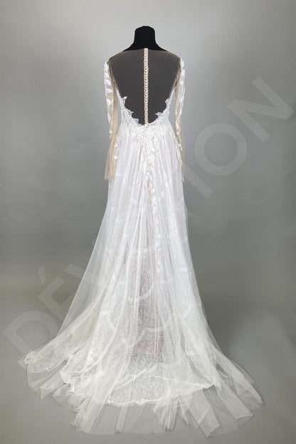 Aegla Full back A-line Long sleeve Wedding Dress 9