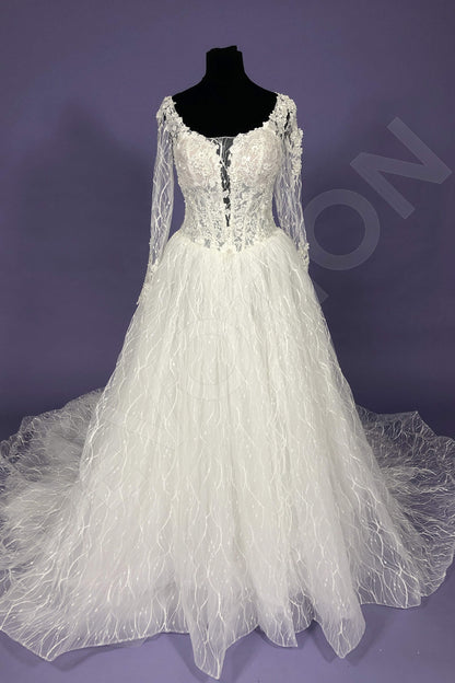 Nadina Lace up back Princess/Ball Gown Long sleeve Wedding Dress 8