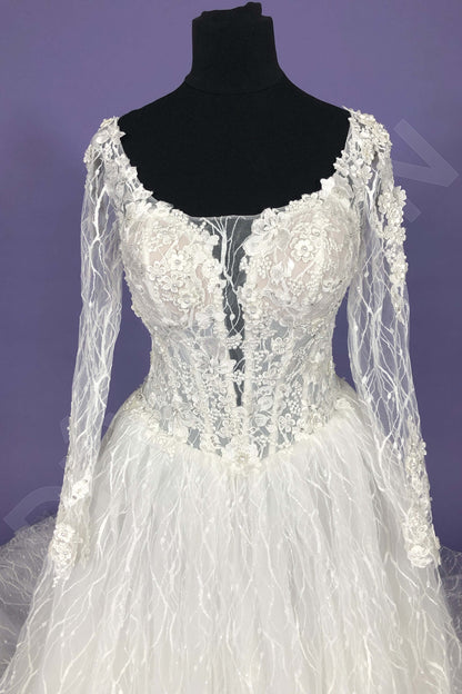 Nadina Lace up back Princess/Ball Gown Long sleeve Wedding Dress 11