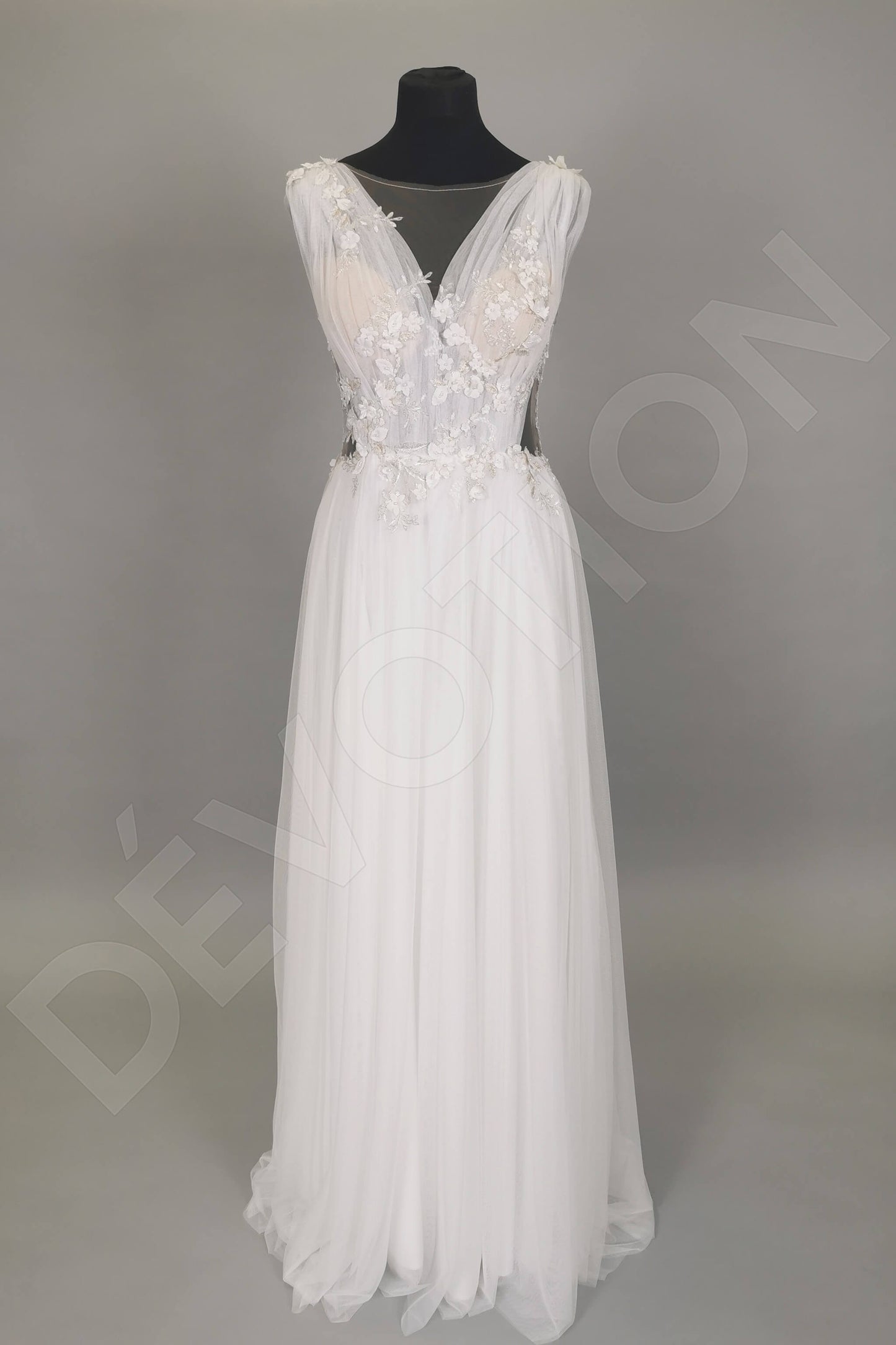 Pink Edelweiss Full back A-line Sleeveless Wedding Dress 8
