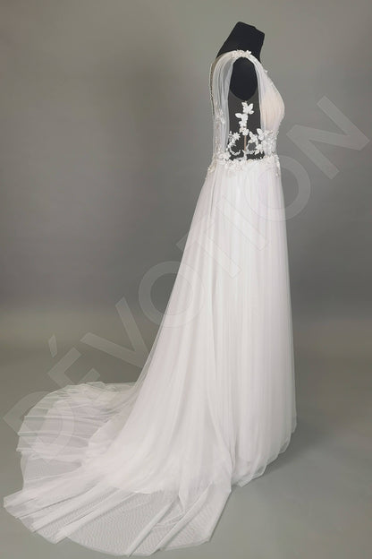 Pink Edelweiss Full back A-line Sleeveless Wedding Dress 10