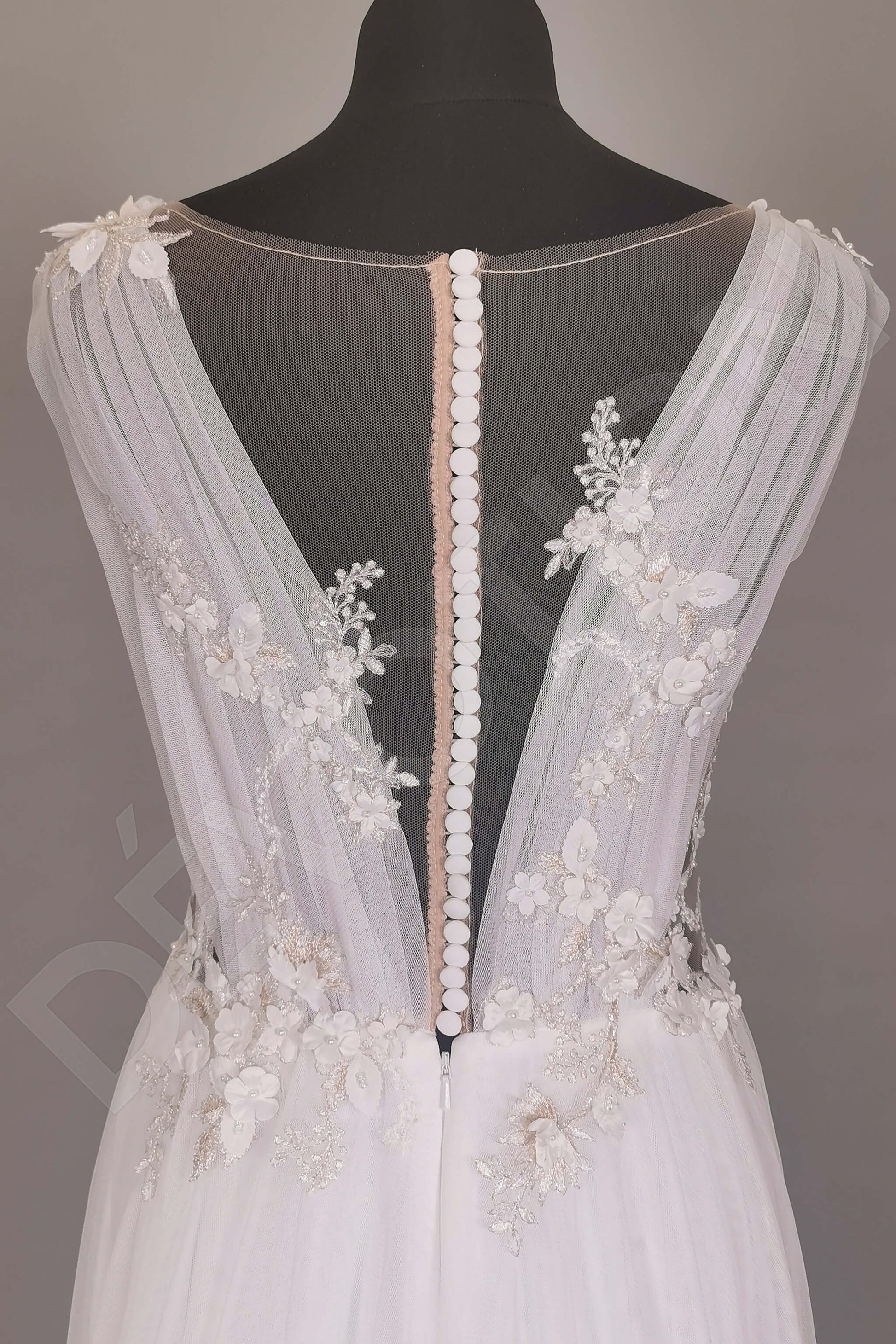 Pink Edelweiss A-line V-neck Lightpink Wedding dress