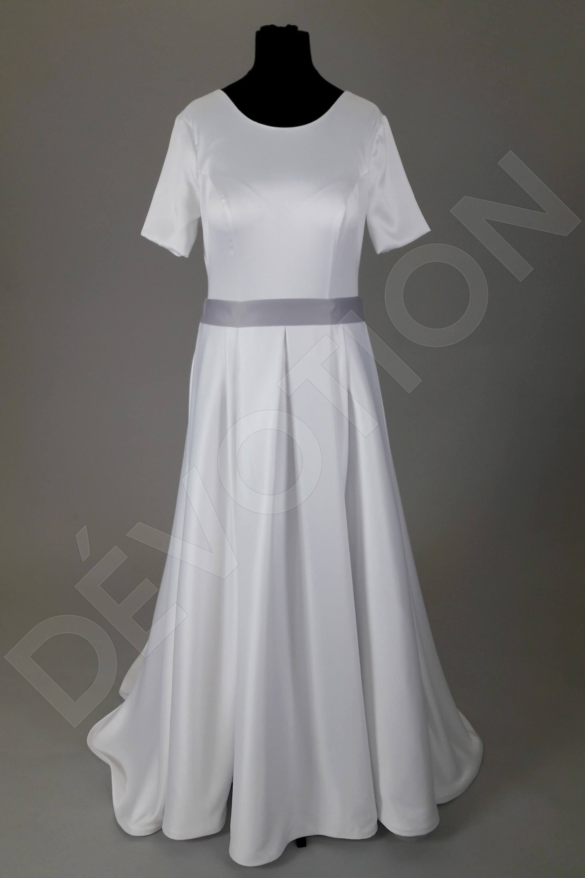 Matty A-line Jewel White Gray Wedding dress