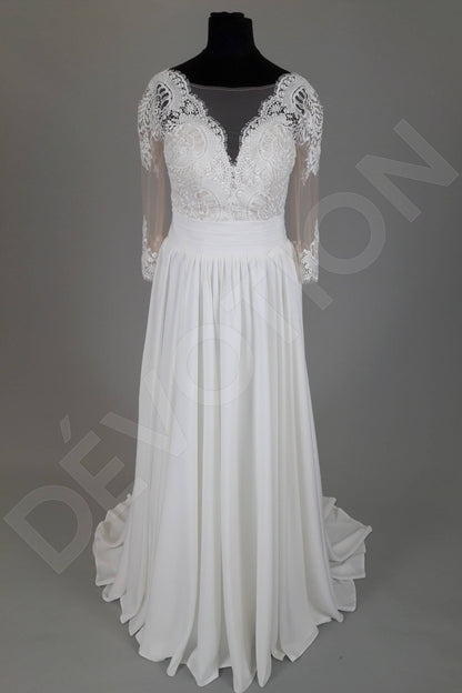 Pancy Full back A-line 3/4 sleeve Wedding Dress 7