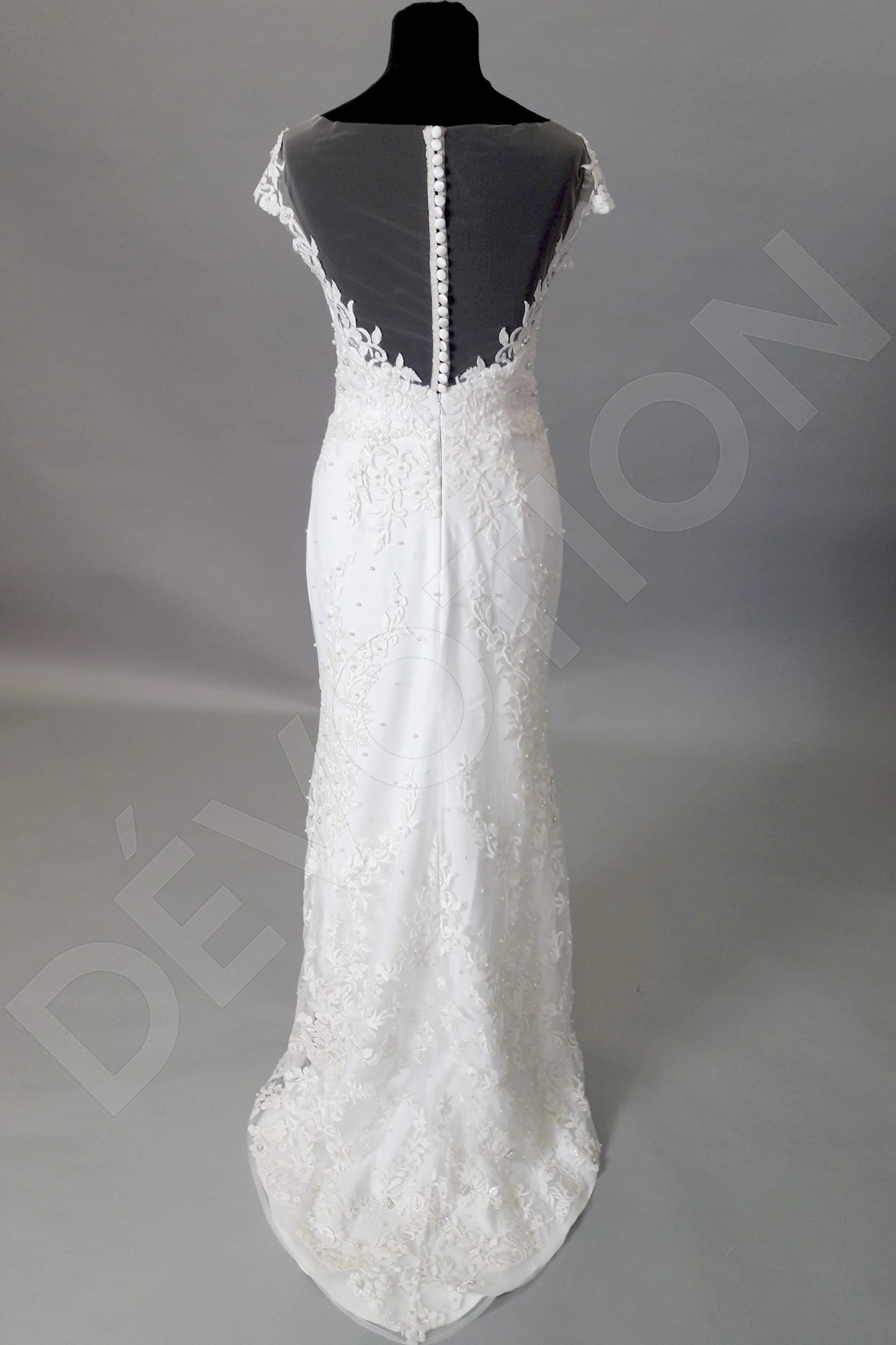 Reva Full back Trumpet/Mermaid Short/ Cap sleeve Wedding Dress 11