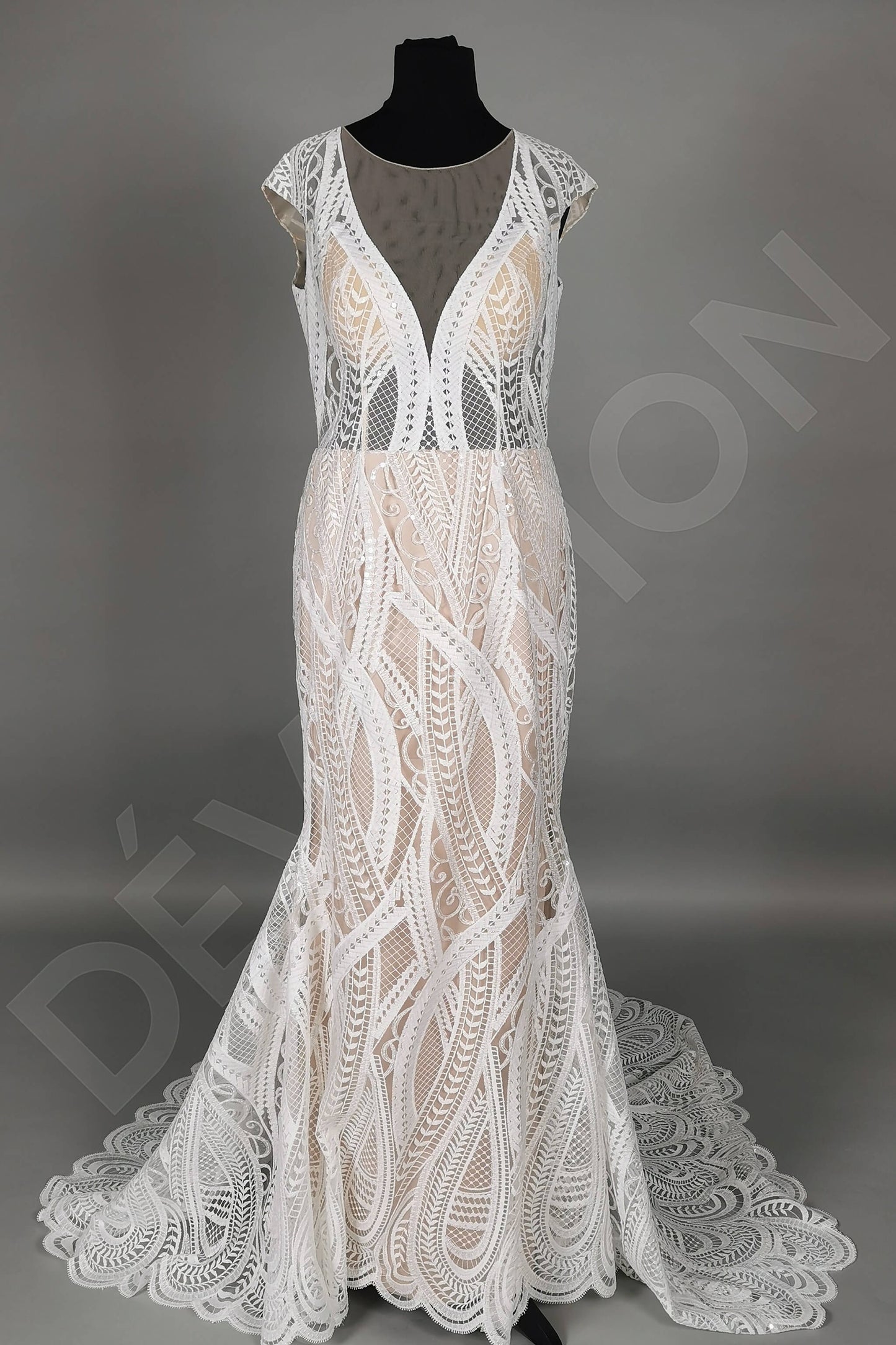 Kiona Full back Trumpet/Mermaid Sleeveless Wedding Dress 8