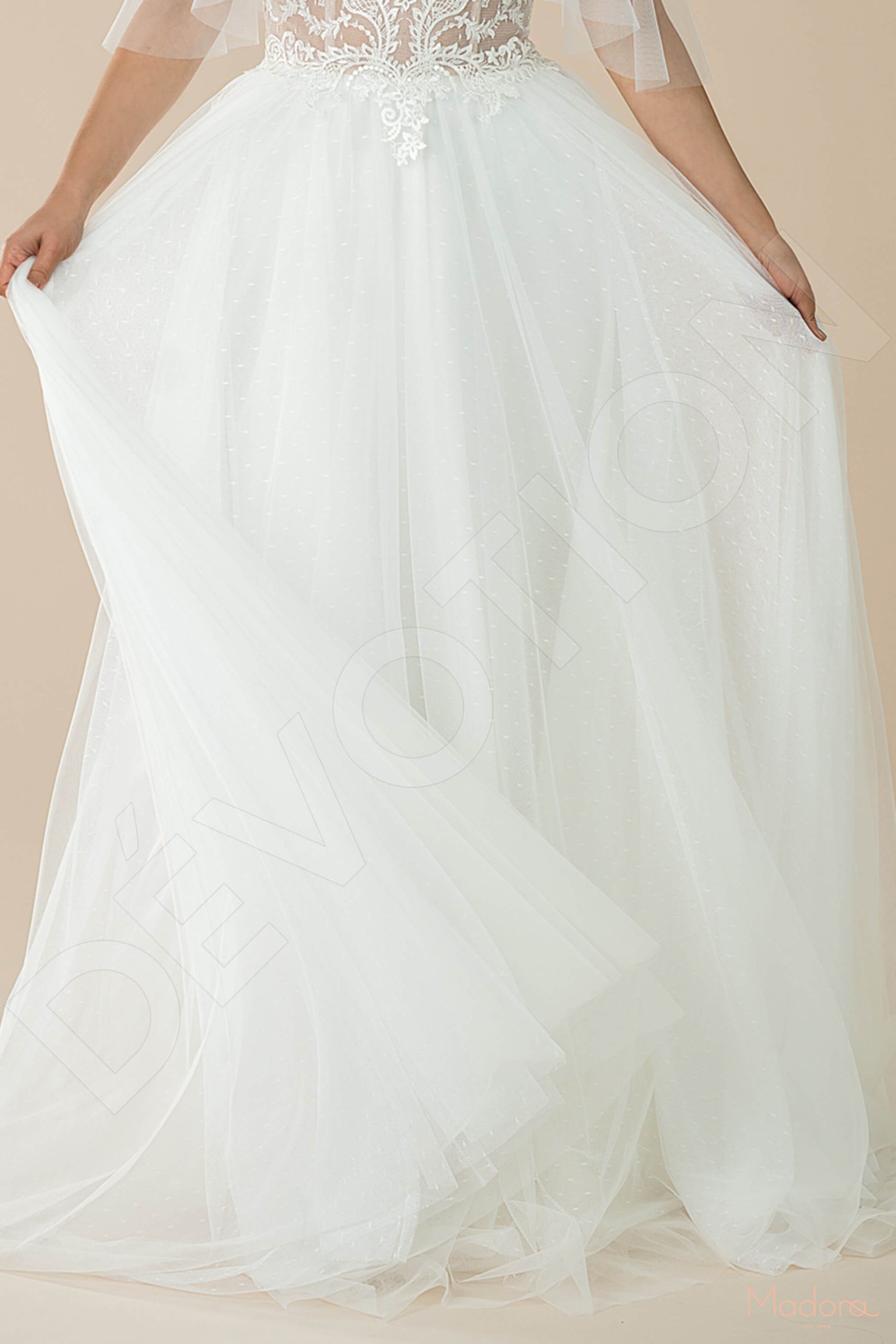 Aconite A-line V-neck Ivory Wedding dress