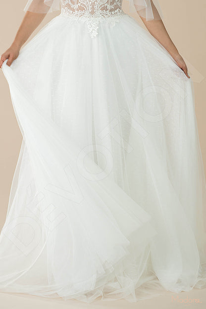 Aconite Open back A-line Straps Wedding Dress 5
