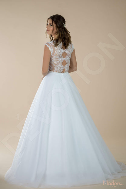 Ageratta Full back A-line Sleeveless Wedding Dress Back