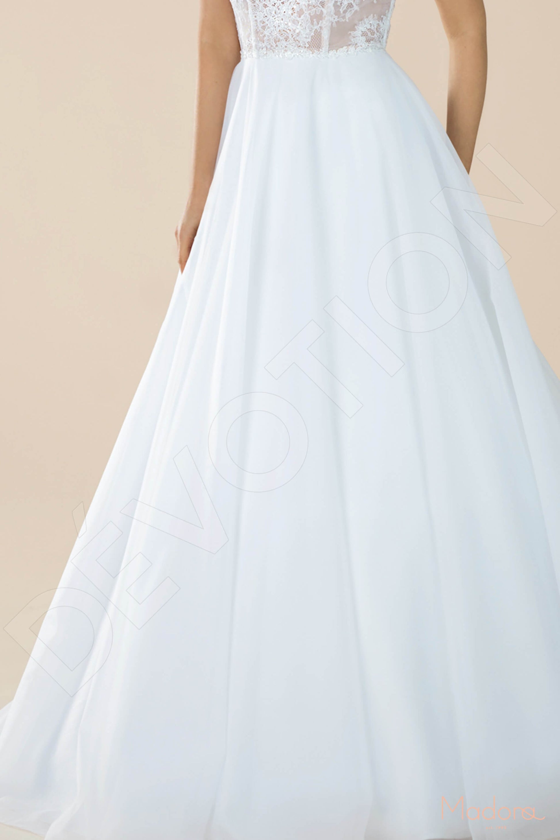 Ageratta A-line Jewel White Wedding dress