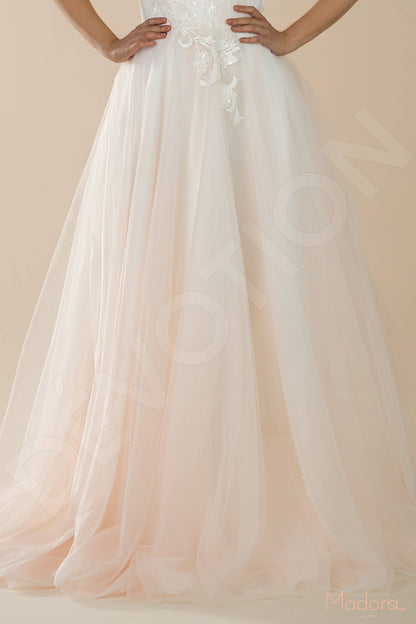 Alstronia Full back A-line One sleeve Wedding Dress 7