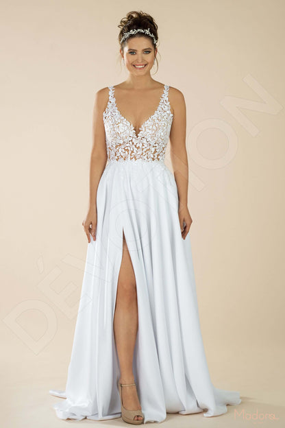 Amary Open back A-line Sleeveless Wedding Dress Front
