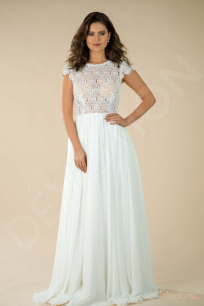 Anella Open back A-line Short/ Cap sleeve Wedding Dress Front