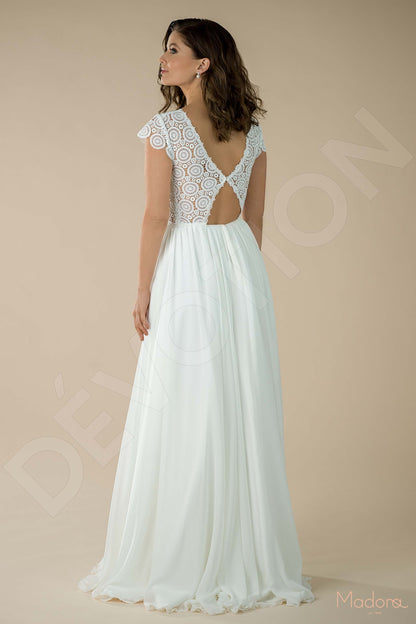 Anella Open back A-line Short/ Cap sleeve Wedding Dress Back