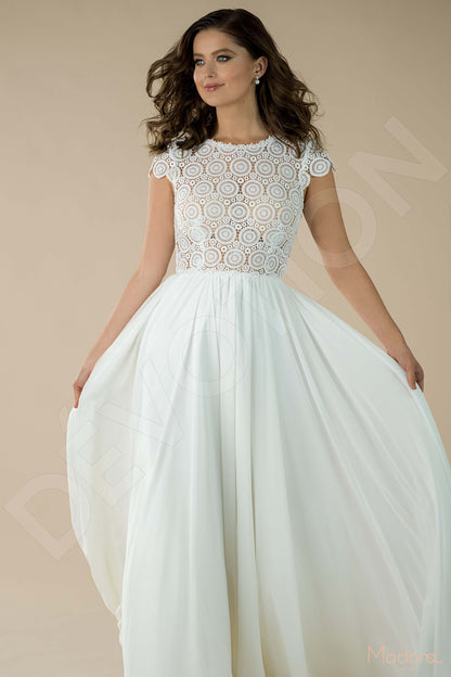 Anella Open back A-line Short/ Cap sleeve Wedding Dress 4