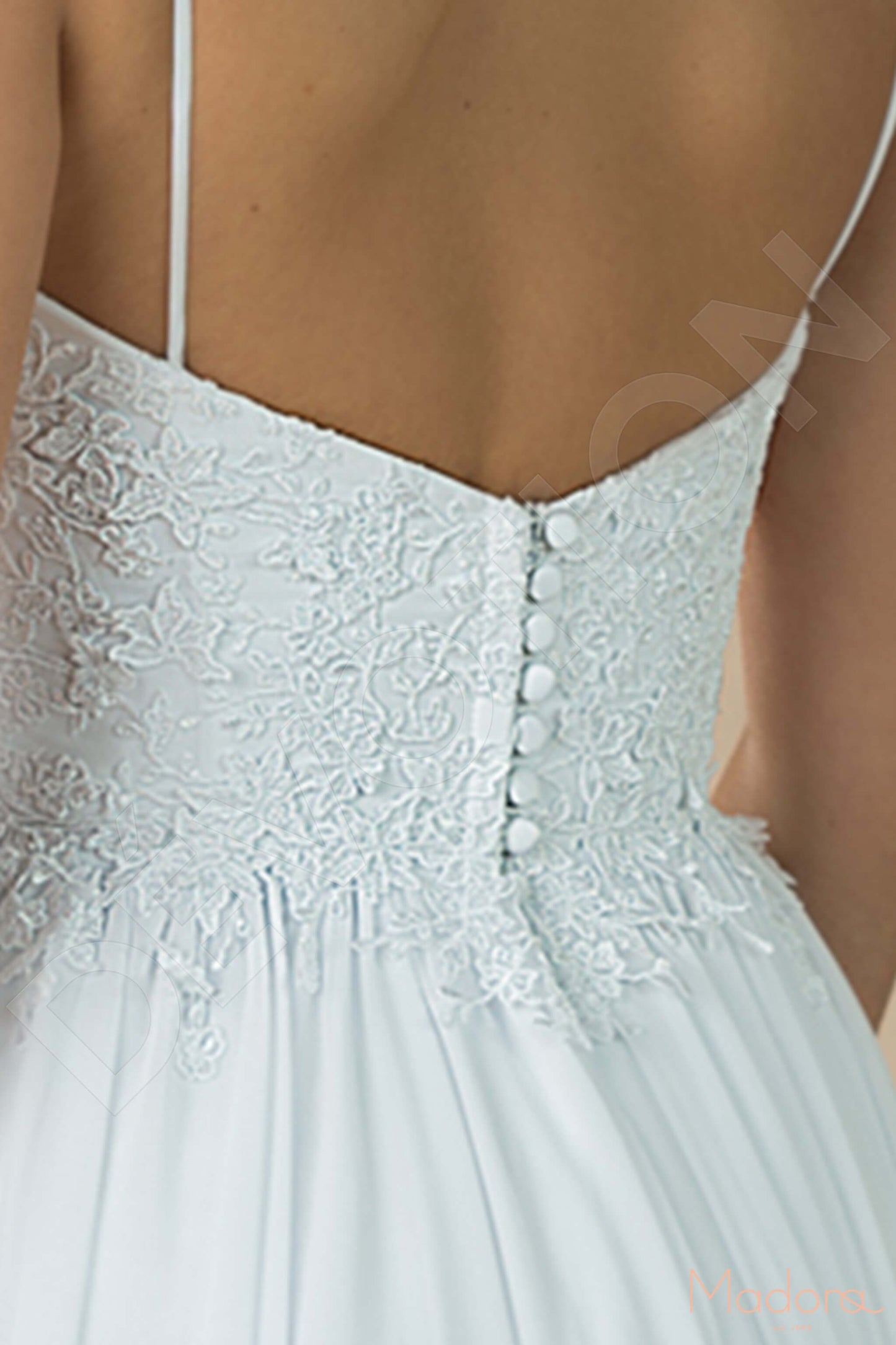 Liviy Open back A-line Straps Wedding Dress 7