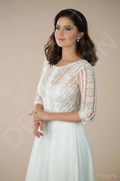 Soninia Open back A-line Half sleeve Wedding Dress 2