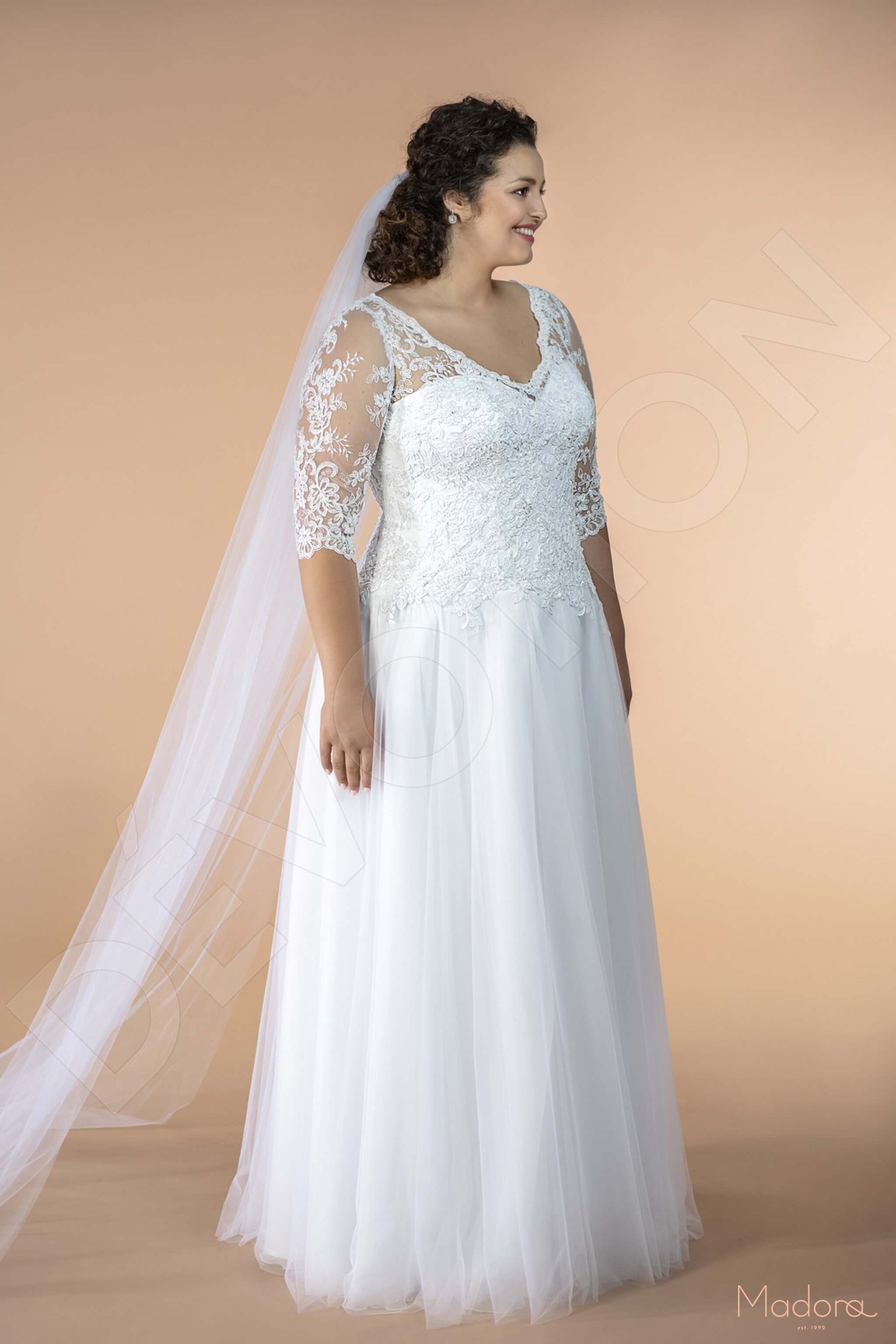Azela A-line V-neck White Wedding dress