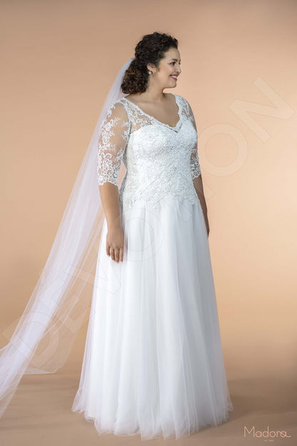 Azela Full back A-line Half sleeve Wedding Dress 3