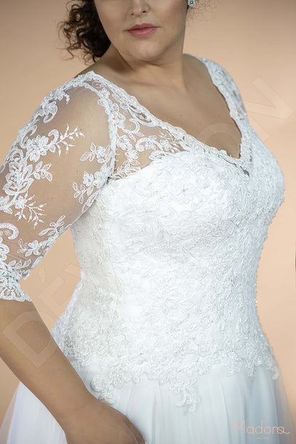 Azela Full back A-line Half sleeve Wedding Dress 6