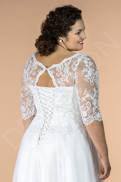 Azela Full back A-line Half sleeve Wedding Dress 7