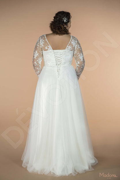 Jasmi Open back A-line Long sleeve Wedding Dress Back