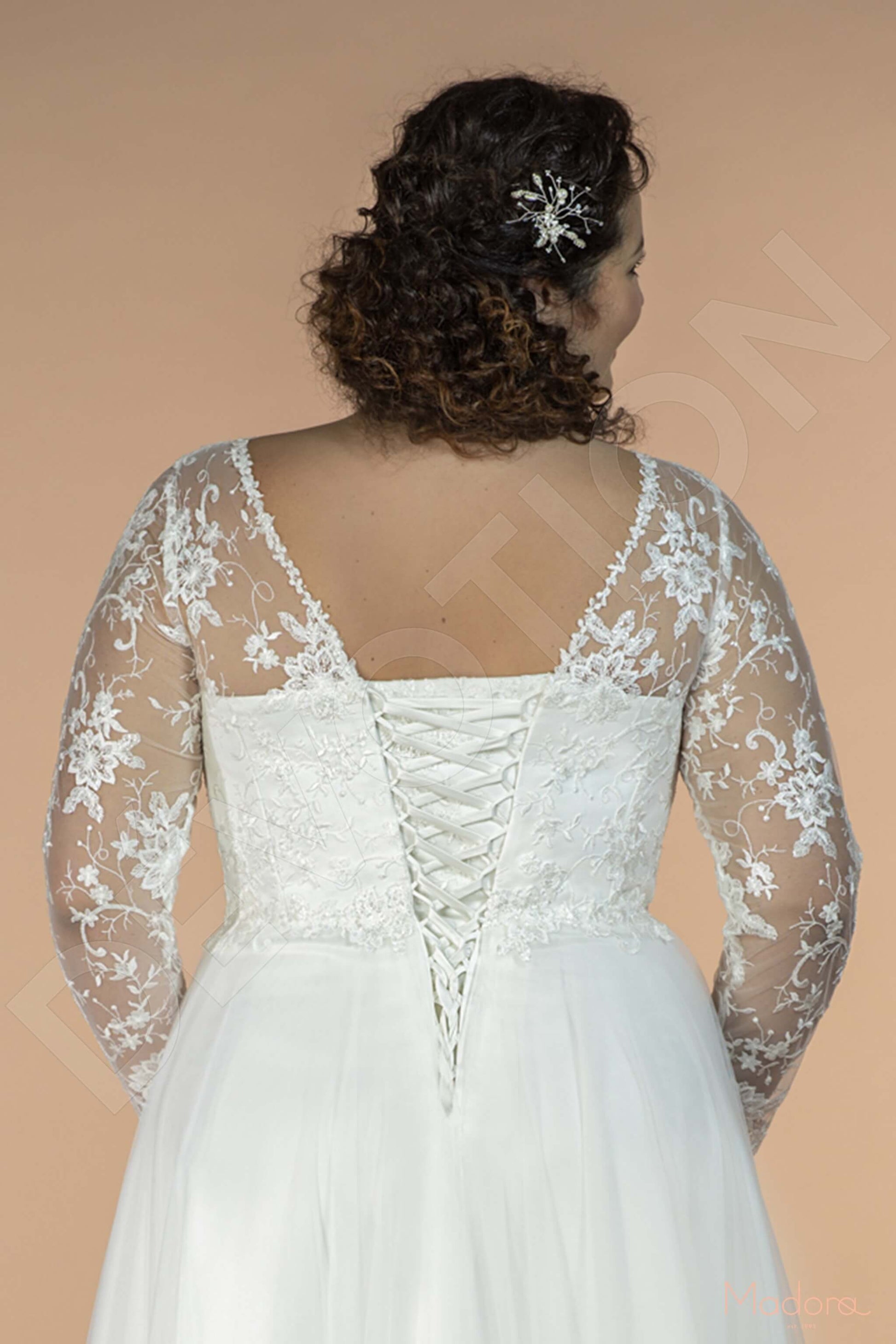Jasmi A-line Jewel Ivory Wedding dress