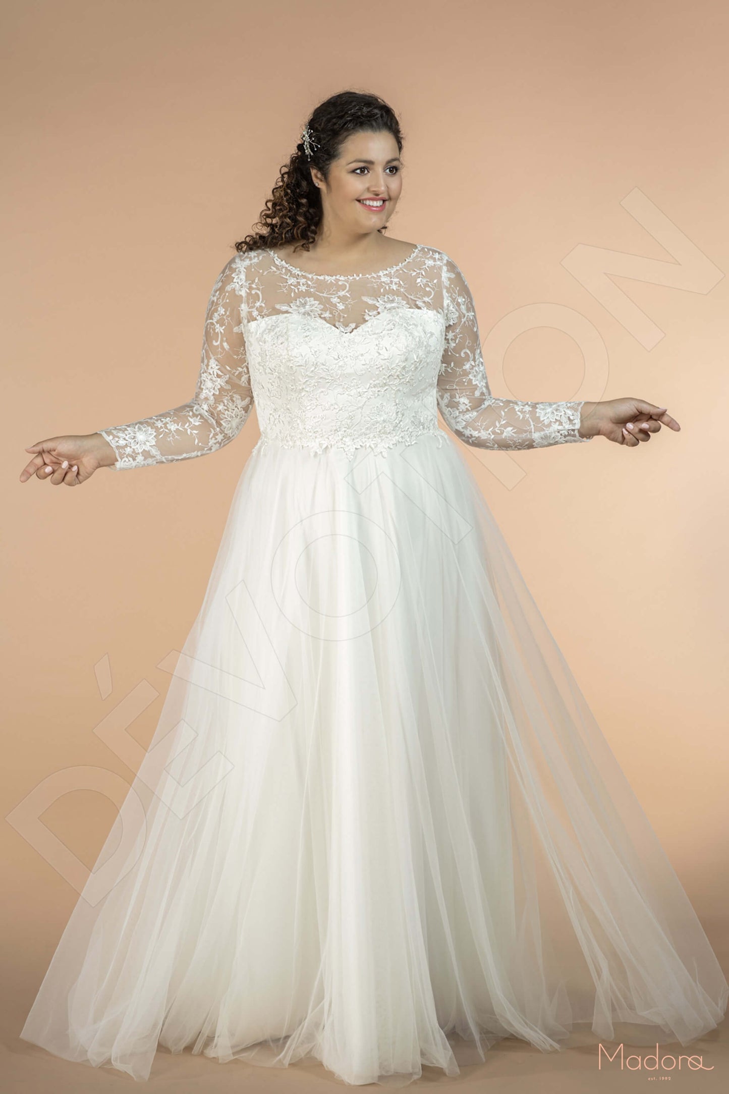 Jasmi Open back A-line Long sleeve Wedding Dress 7