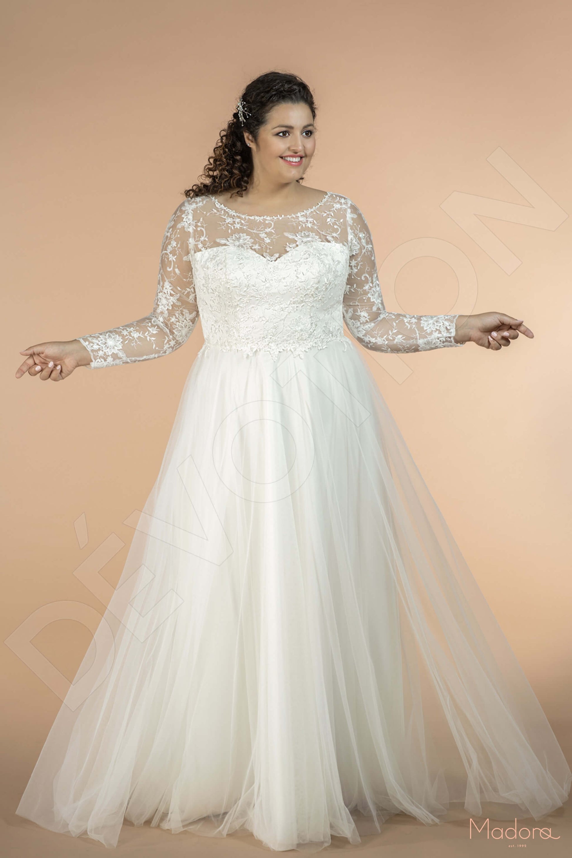 Jasmi A-line Jewel Ivory Wedding dress