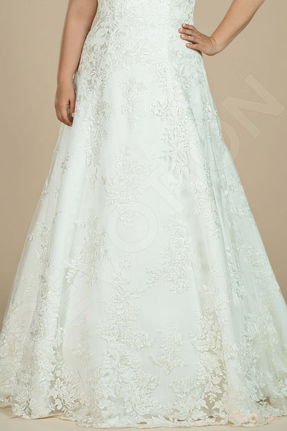 Lorenna Full back A-line Short/ Cap sleeve Wedding Dress 7