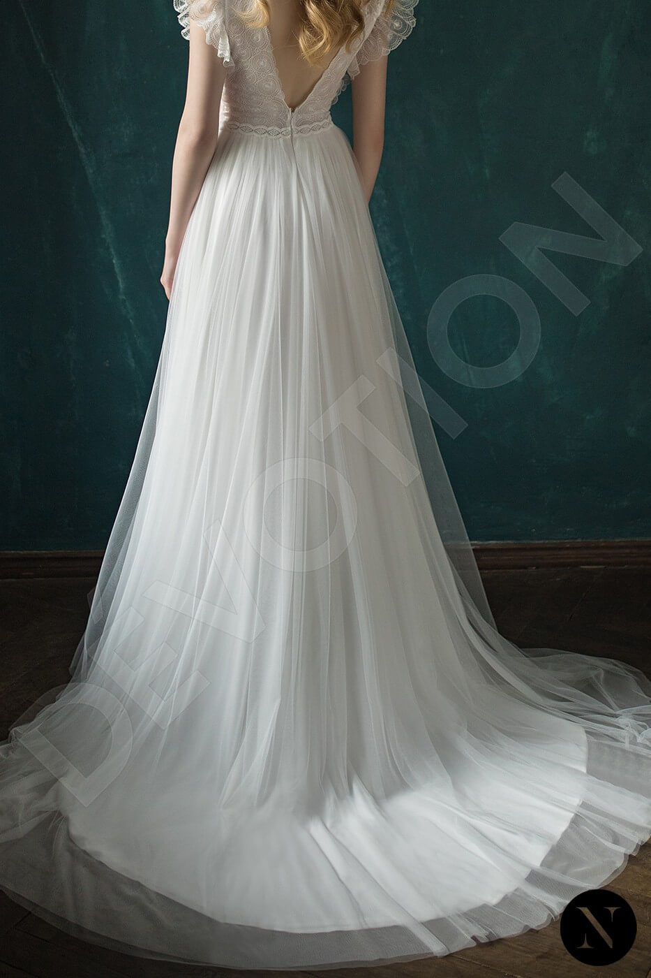 Stelia Open back A-line Sleeveless Wedding Dress 5