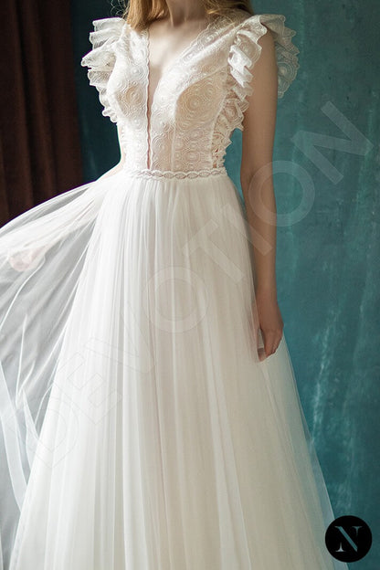 Stelia Open back A-line Sleeveless Wedding Dress 6
