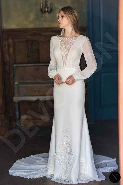 Rubia Full back Trumpet/Mermaid Long sleeve Wedding Dress Front
