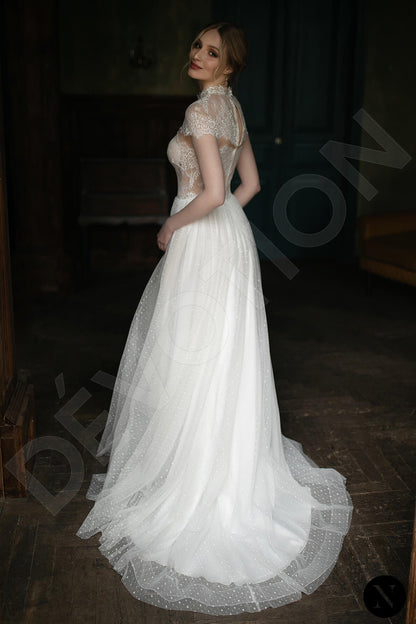 Natiana Full back A-line Short/ Cap sleeve Wedding Dress Back
