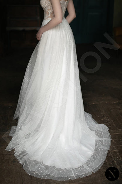 Natiana Full back A-line Short/ Cap sleeve Wedding Dress 6