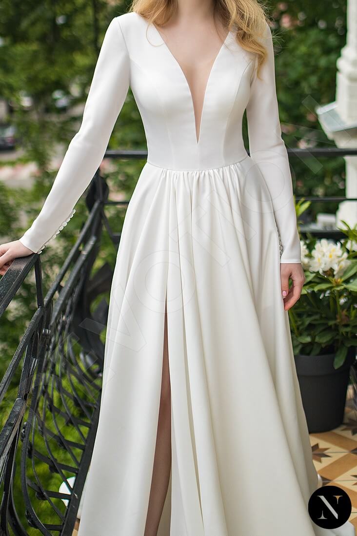 Meggie Full back A-line Long sleeve Wedding Dress 6