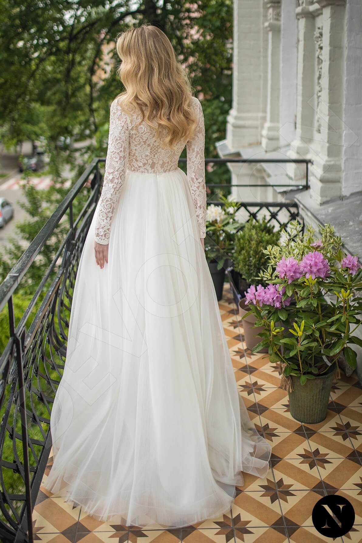 Liviana Full back A-line Long sleeve Wedding Dress Back
