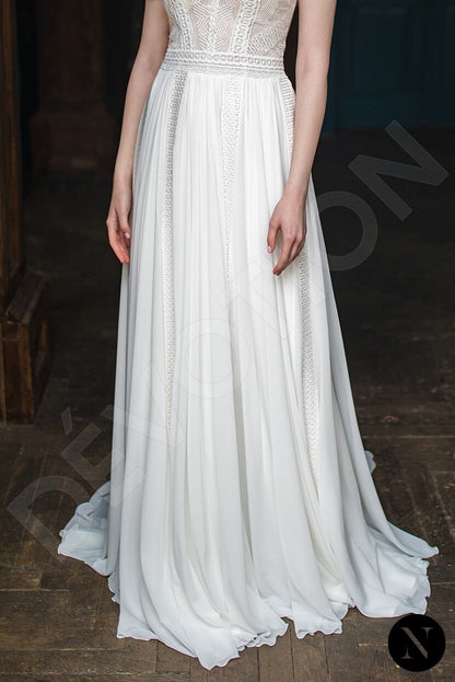 Ginny Open back A-line Short/ Cap sleeve Wedding Dress 4