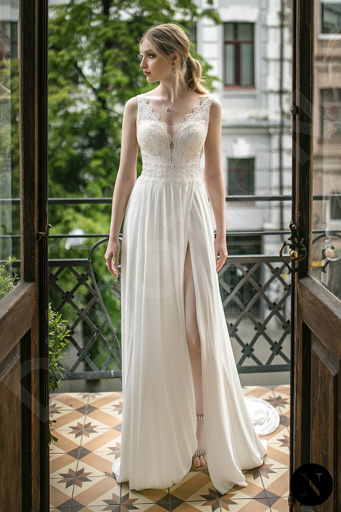 Emely Open back A-line Sleeveless Wedding Dress 2